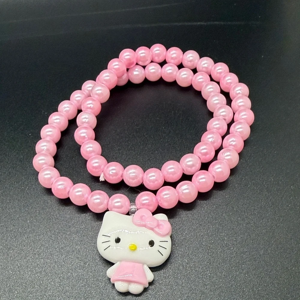 Hello Kitty Pink Beaded Jewelry Set for Kids